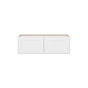 Easy-DIY 36 in. W x 24 in. D x 12 in. H Ready to Assemble Wall Refrigerator Kitchen Cabinet in Shaker White with 2-Doors