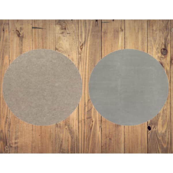 Textured 6 ft. Round Unthemed Woven Solid Color Plastic Round Non Slip Area Rug Pad