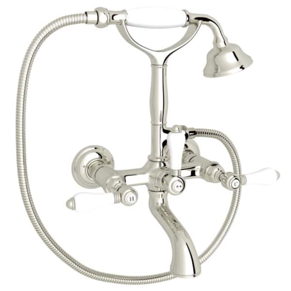 Italian Bath 3-Handle Claw Foot Tub Faucet in Polished Nickel