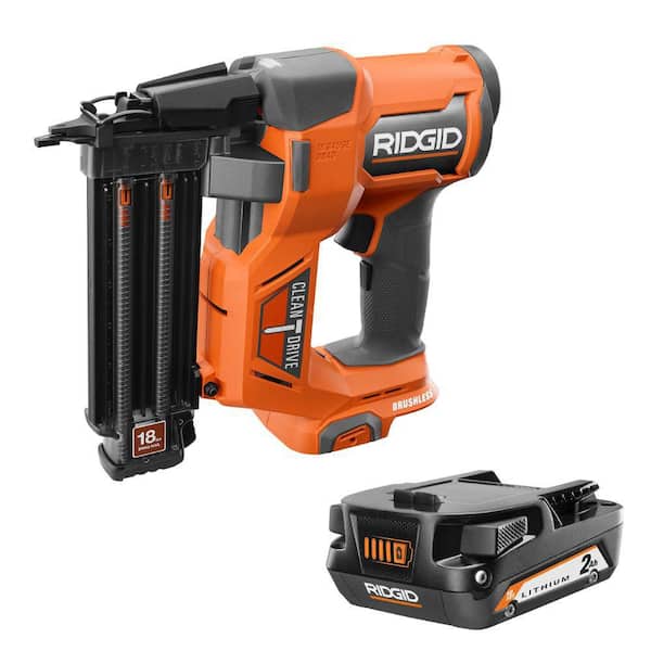 18V Brushless Cordless 18-Gauge 2-1/8 in. Brad Nailer with 2.0 Ah Lithium-Ion Battery