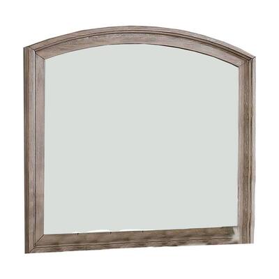 42.12 in. x 36.5 in. Modern Arch Wooden Framed Gray Standing Mirror with Curved Top and Weathered Look