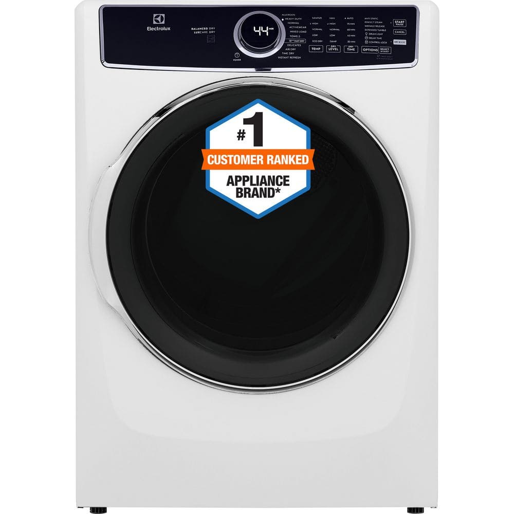 8 cu. ft. White Front Load Perfect Steam Gas Dryer with LuxCare Dry and Instant Refresh