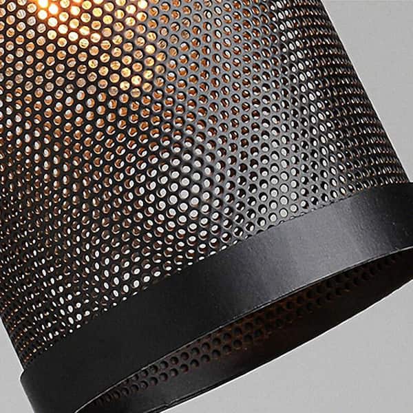 YANSUN 1-Light Iron Mesh Cylinder Hanging Light Retro