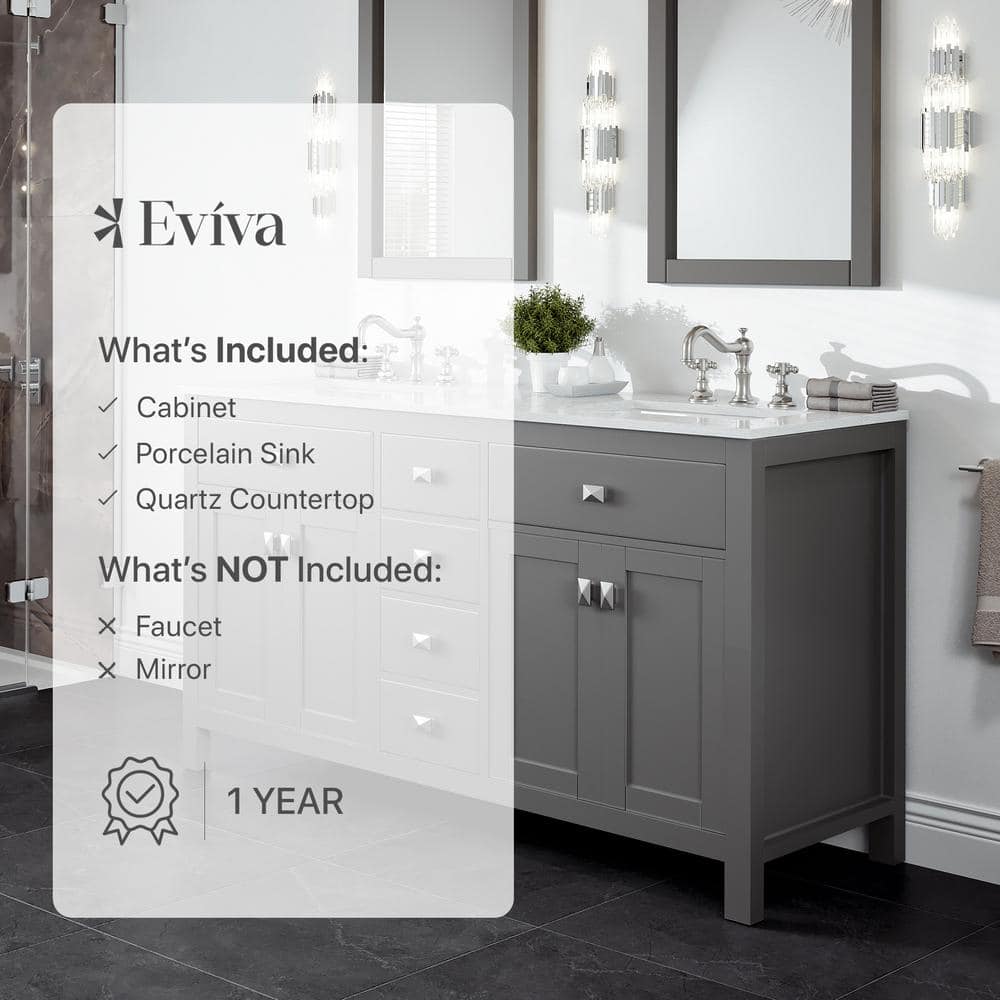 Artemis 60" Gray Double Sink Vanity with Carrara Top
