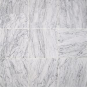 Carrara White 18 in. x 18 in. Polished Marble Floor and Wall Tile (11.25 sq. ft./Case)