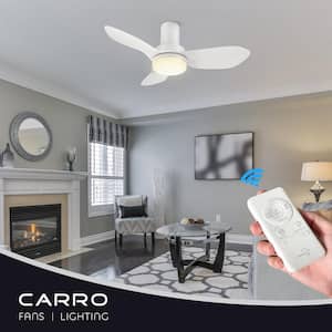 Nefyn II 36 in. Color Changing Integrated LED Indoor Matte White 10-Speed DC Ceiling Fan with Light Kit, Remote Control
