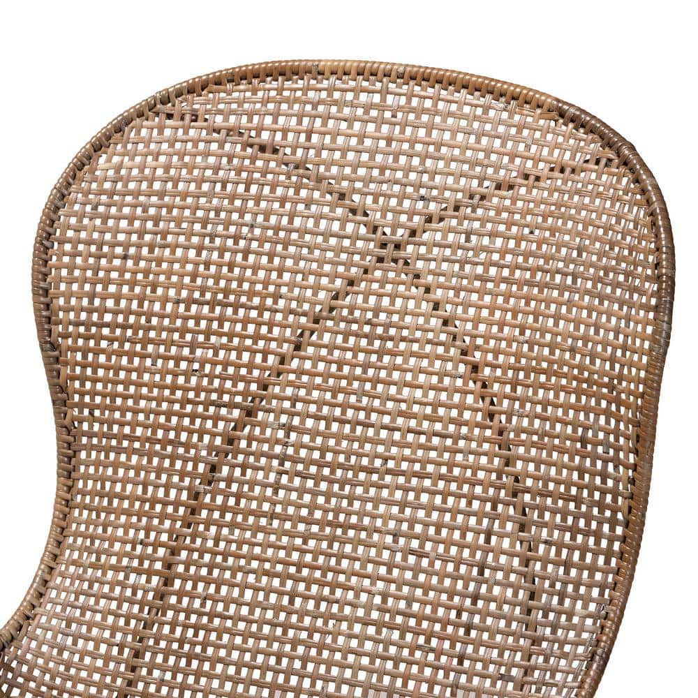 Sabelle Graywashed Rattan and Black Metal Dining Chair Set