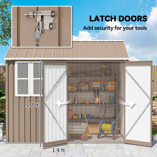 8 ft. W x 6 ft. D Metal Garden Storage Shed, Extra Large Outdoor