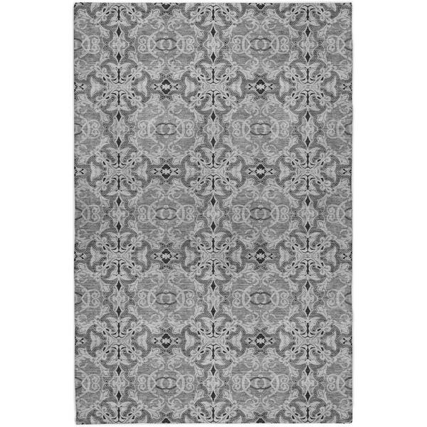 Dream Shag Premium Machine Washable Abstract ADS783 Gray 8 ft. x 10 ft. Area Rug