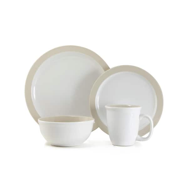 Thomson Pottery Urban 16-Piece Casual Off White Ceramic Dinnerware Set (Service for 4)