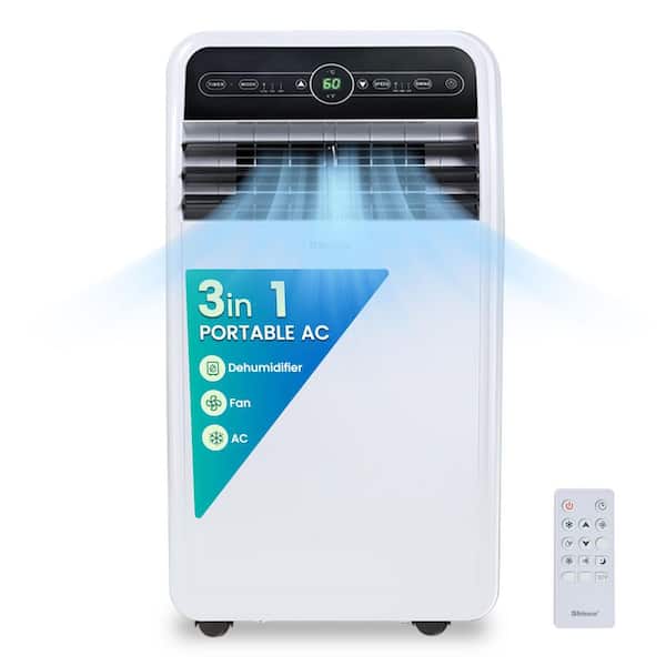 12,000 BTU (7,500 BTU DOE) Portable Air Conditioner Cools 400 sq. ft. with Dehumidifier, Speed-Control, Remote
