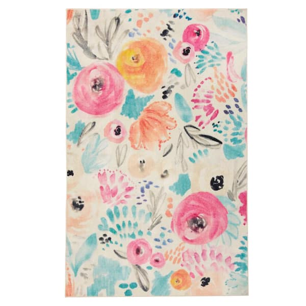 Mohawk Home Watercolor Floral Multi 5 ft. x 8 ft. Floral Area Rug