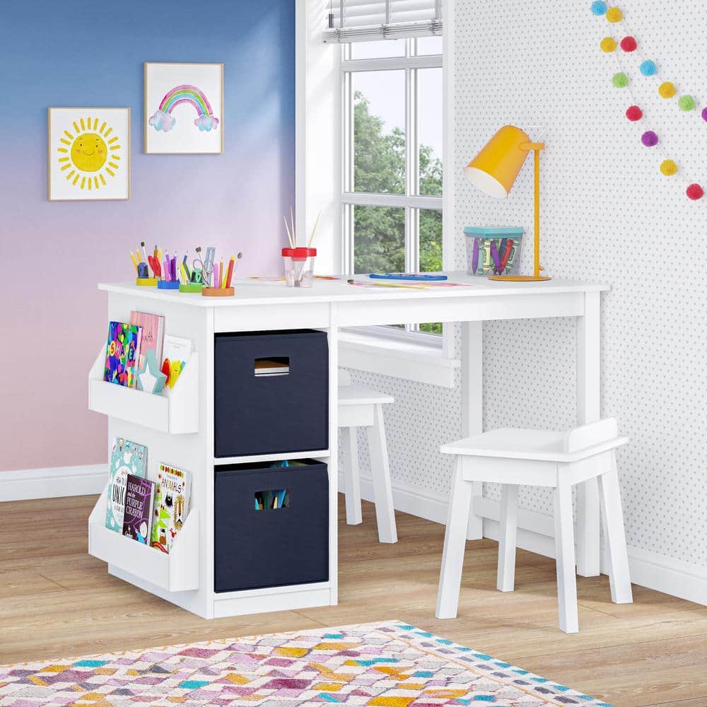 RiverRidge Home White Kids Art Activity Table with Craft Storage ...