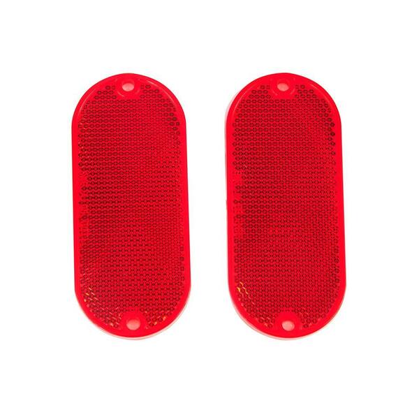TowSmart 4-1/2 in. x 2 in. Red Quick Mount Oblong Reflector (2-Pack ...