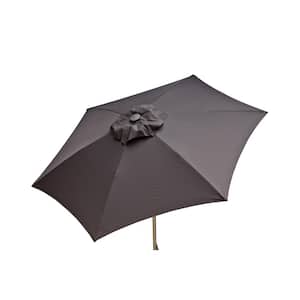 8.5 ft. Aluminum Manual Push-Up Tilt Patio Umbrella in Charcoal Grey Polyester