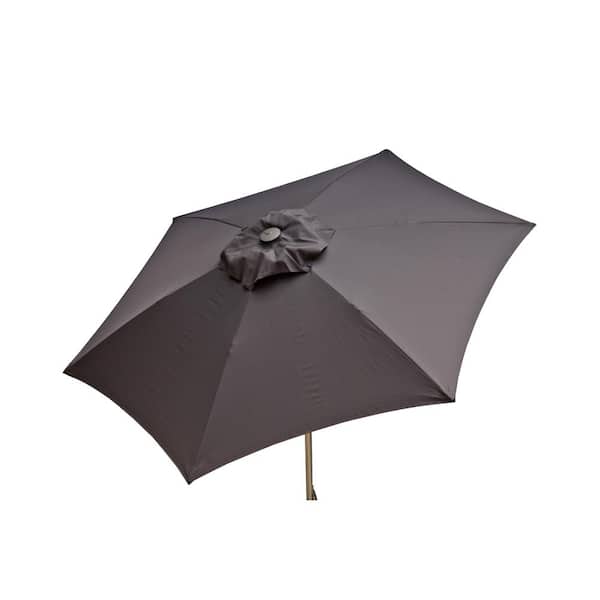 DestinationGear 8.5 ft. Aluminum Manual Push-Up Tilt Patio Umbrella in Charcoal Grey Polyester
