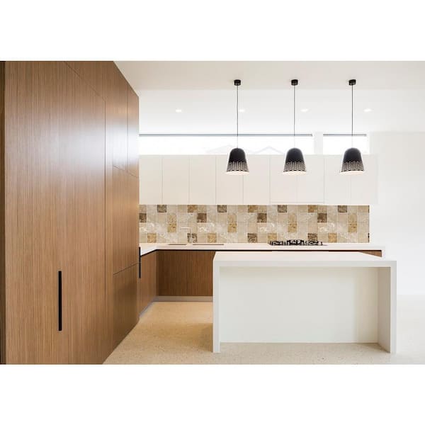 3D Falkirk Retro III 36 in. x 24 in. Cream Brown Faux Tile PVC Decorative Wall Paneling (5-Pack)