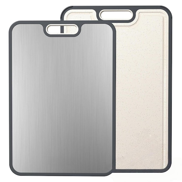 1 Piece 15 in. x 10.3 in. Rectangular Pure Titanium and PP Cutting Board, for Cutting Meats Fruits Vegetables