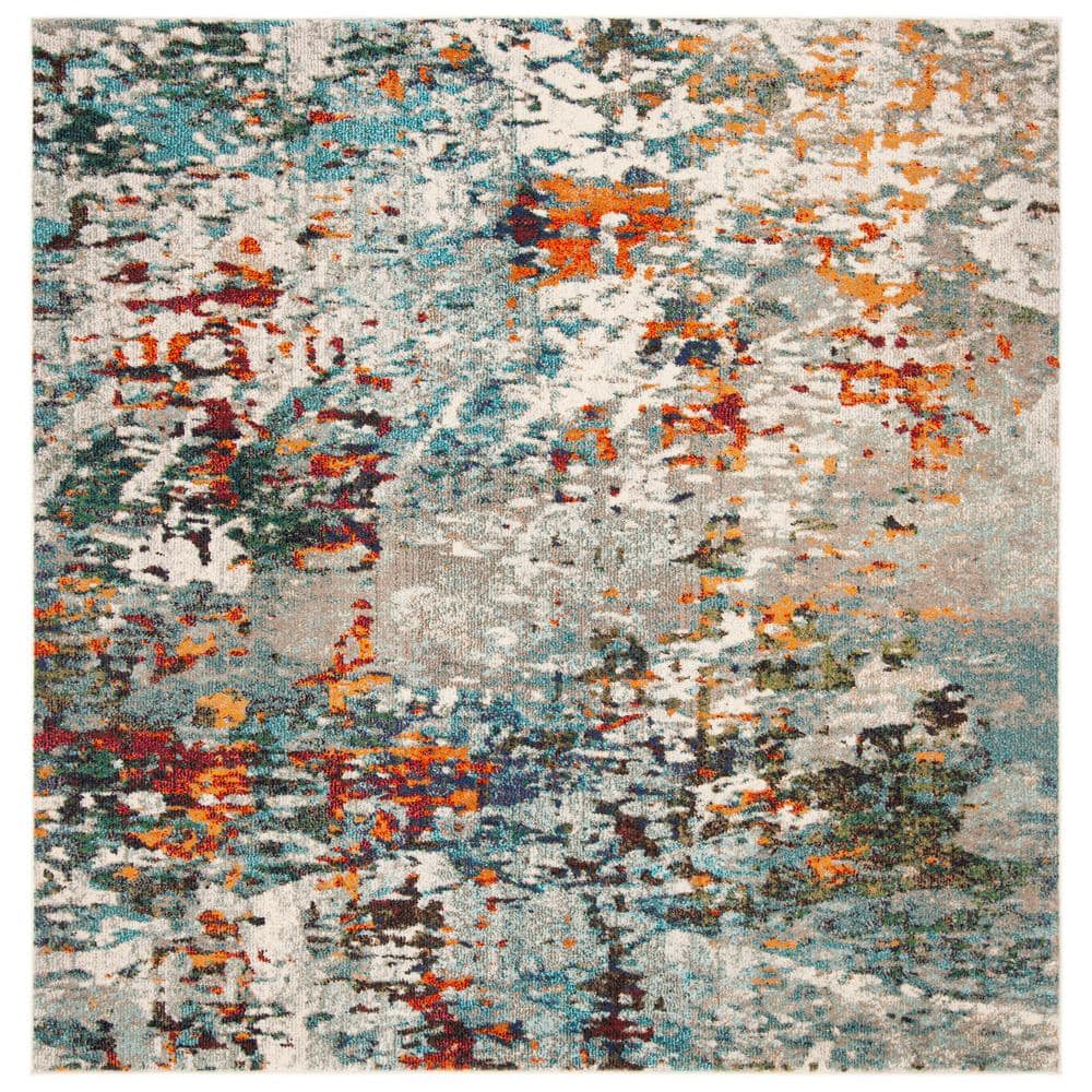 SAFAVIEH Madison Grey/Blue 7 ft. x 7 ft. Square Distressed Area Rug  MAD471F-7SQ - The Home Depot