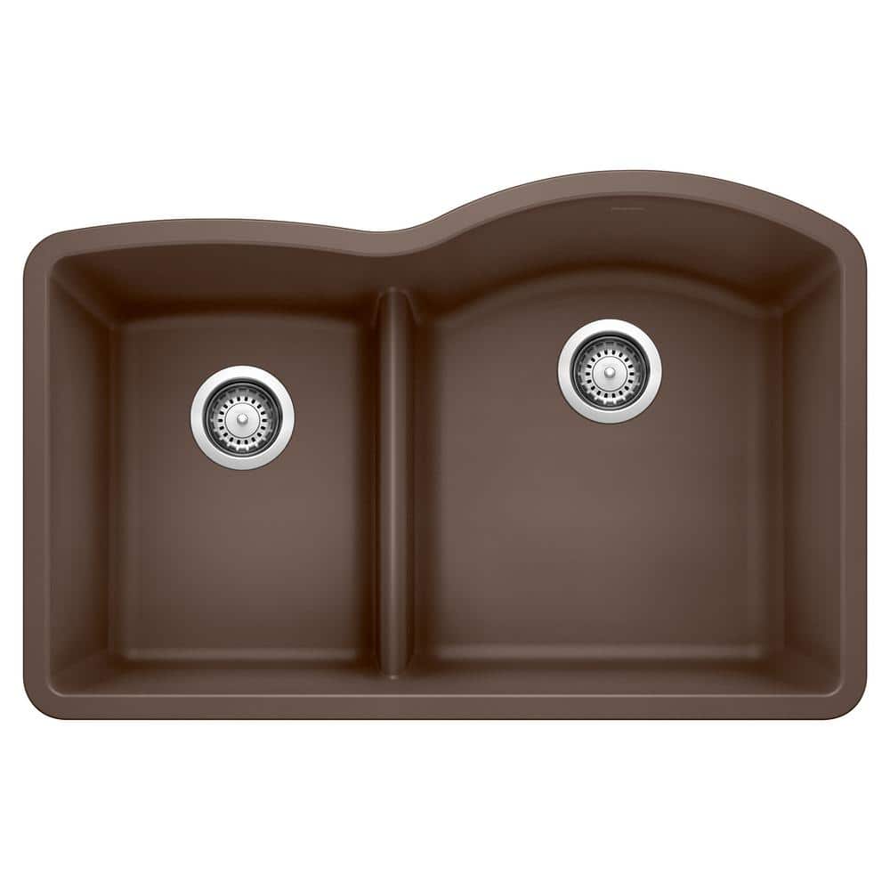 DIAMOND 32 in. Undermount 40/60 Double Bowl Cafe Granite Composite Kitchen 