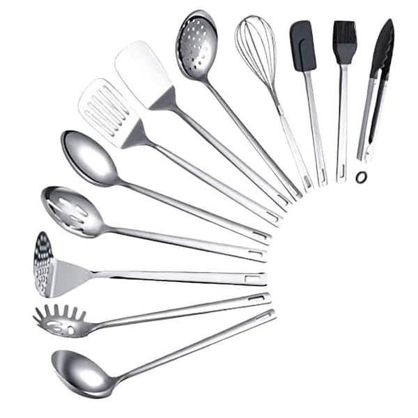13-Piece Stainless Steel Cooking Utensils Set, Kitchen Tools Set With Utensil Holder Non-Stick And Heat Resistant