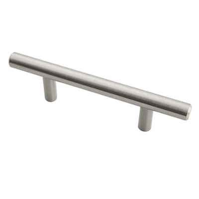 3 in. (76 mm) Satin Nickel Euro Bar Drawer Center-to-Center Pull (25-Pack)