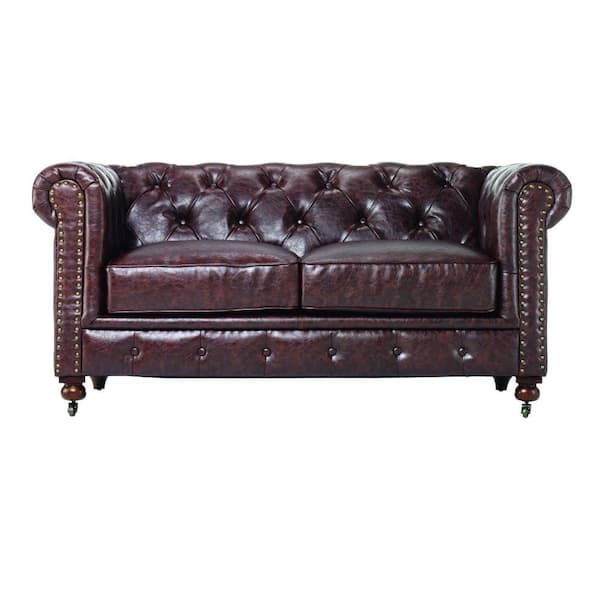 Home Decorators Collection Gordon Brown Leather Loveseat