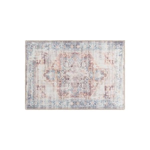 Rust 2 ft. 1 in. x 3 ft. Bohemian Distressed Machine Washable Area Rug