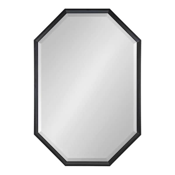 Kate and Laurel Medium Novelty Black Beveled Glass Contemporary Mirror (25.5 in. H x 37.5 in. W)