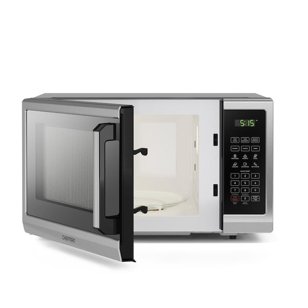 Commercial Chef 0.9-cu ft 900-Watt Countertop Microwave (Stainless Steel) | CHM009