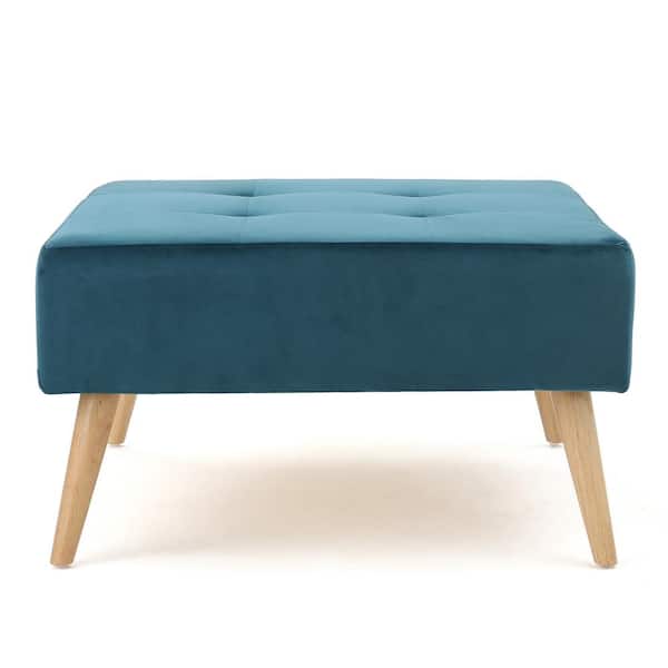 Noble House Omry Dark Teal Square Ottoman