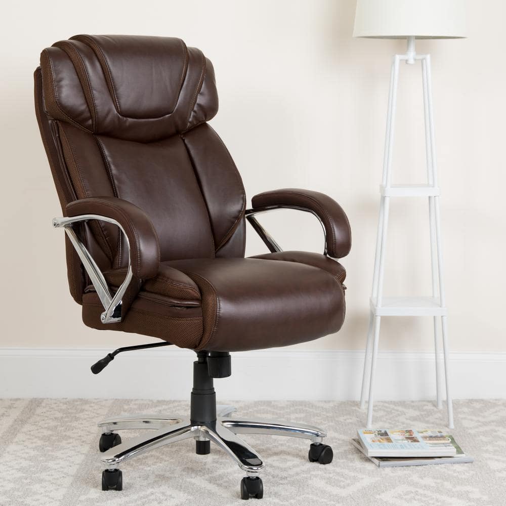 Flash Furniture Brown Hercules High-Back Leather Soft Office Chair