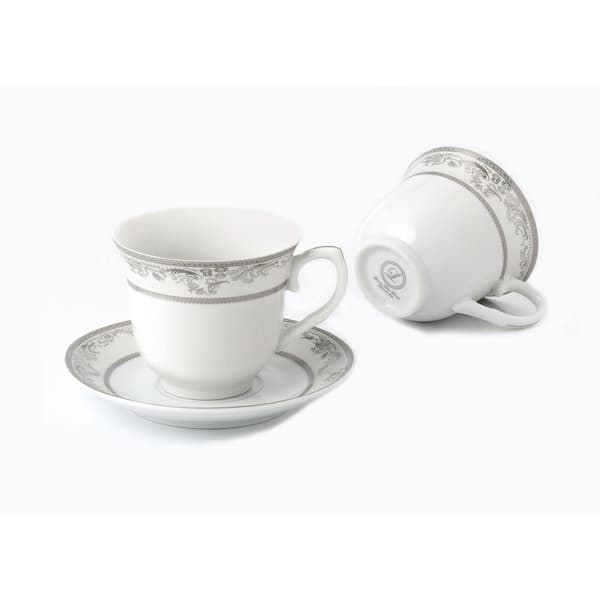 Lorren Home Trends Lorren Home 2 oz. Porcelain Espresso Set Service for 6-Black/Gold  Domino-6 - The Home Depot