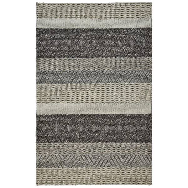 HomeRoots 8 x 11 Gray Striped Area Rug