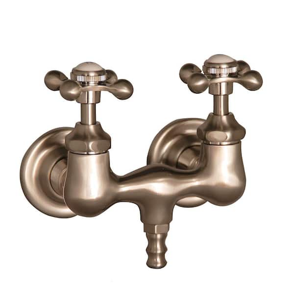 Pegasus 2-Handle Claw Foot Tub Faucet without Hand Shower with Old Style Spigot in Brushed Nickel