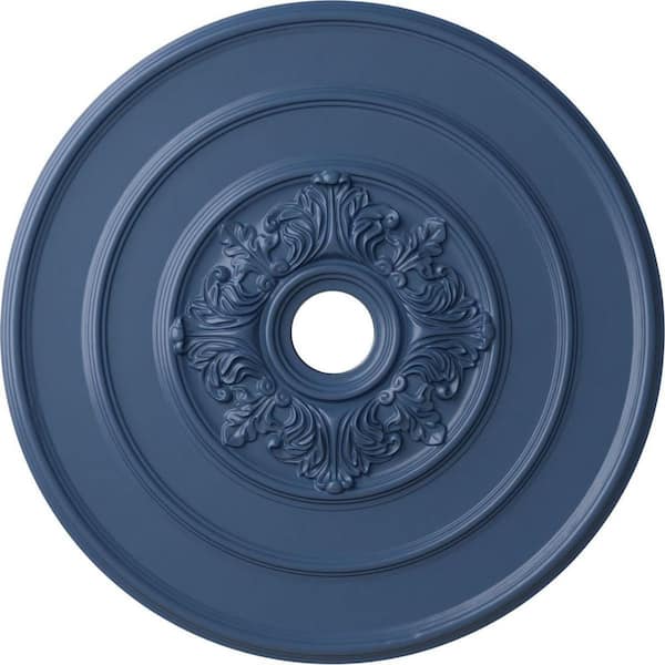 Ekena Millwork 1-1/2" x 26" x 26" Polyurethane Traditional with Acanthus Leaves Ceiling Medallion, Hand-Painted Americana