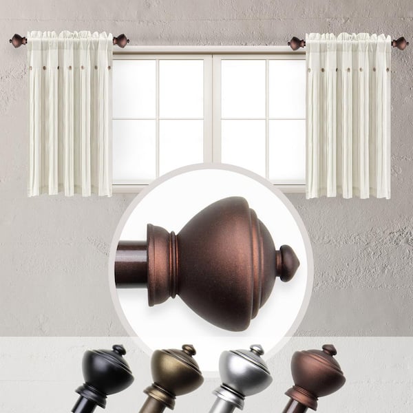 EMOH Zora 5/8 inch Side Curtain Rod 12-20 inch long (Set of 2) - Cocoa