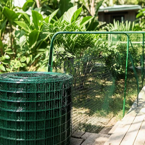 ATENGNES 36 in. x 100 ft. 19-Gauge 1 in. Green PVC Coated