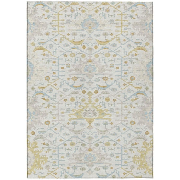 Chantille Machine Washable Indoor/Outdoor Abstract ACN2859 Ivory 3 ft. x 5 ft. Area Rug