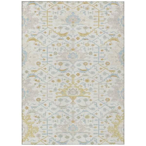 Chantille Machine Washable Indoor/Outdoor Abstract ACN2859 Ivory 5 ft. x 7 ft. 6 in. Area Rug