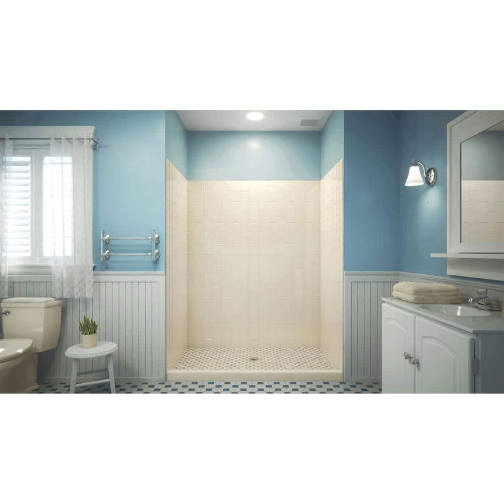 DreamLine Modern Vertical Subway 54"W x 76"H Shower Kit in Biscuit