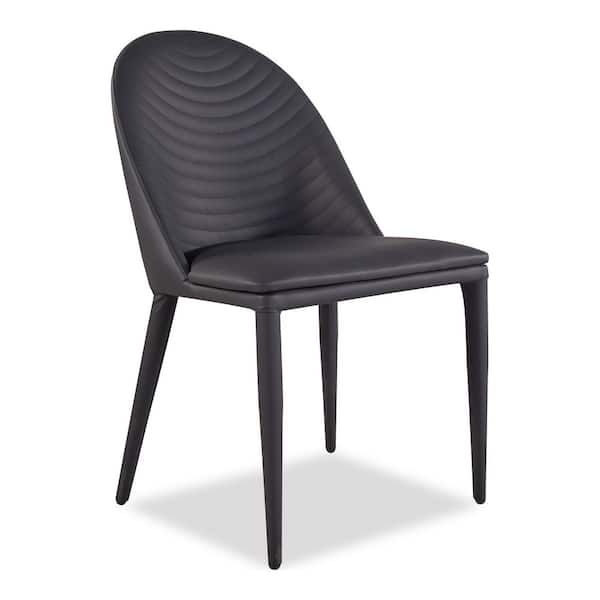 Xanthe Black Faux Leather Upholstered Dining Chairs Set of 2