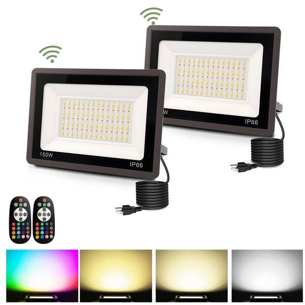 SANSI 30W RGB LED Flood Light – Color Changing With Remote, IP66 Outdoor Wall Lamp