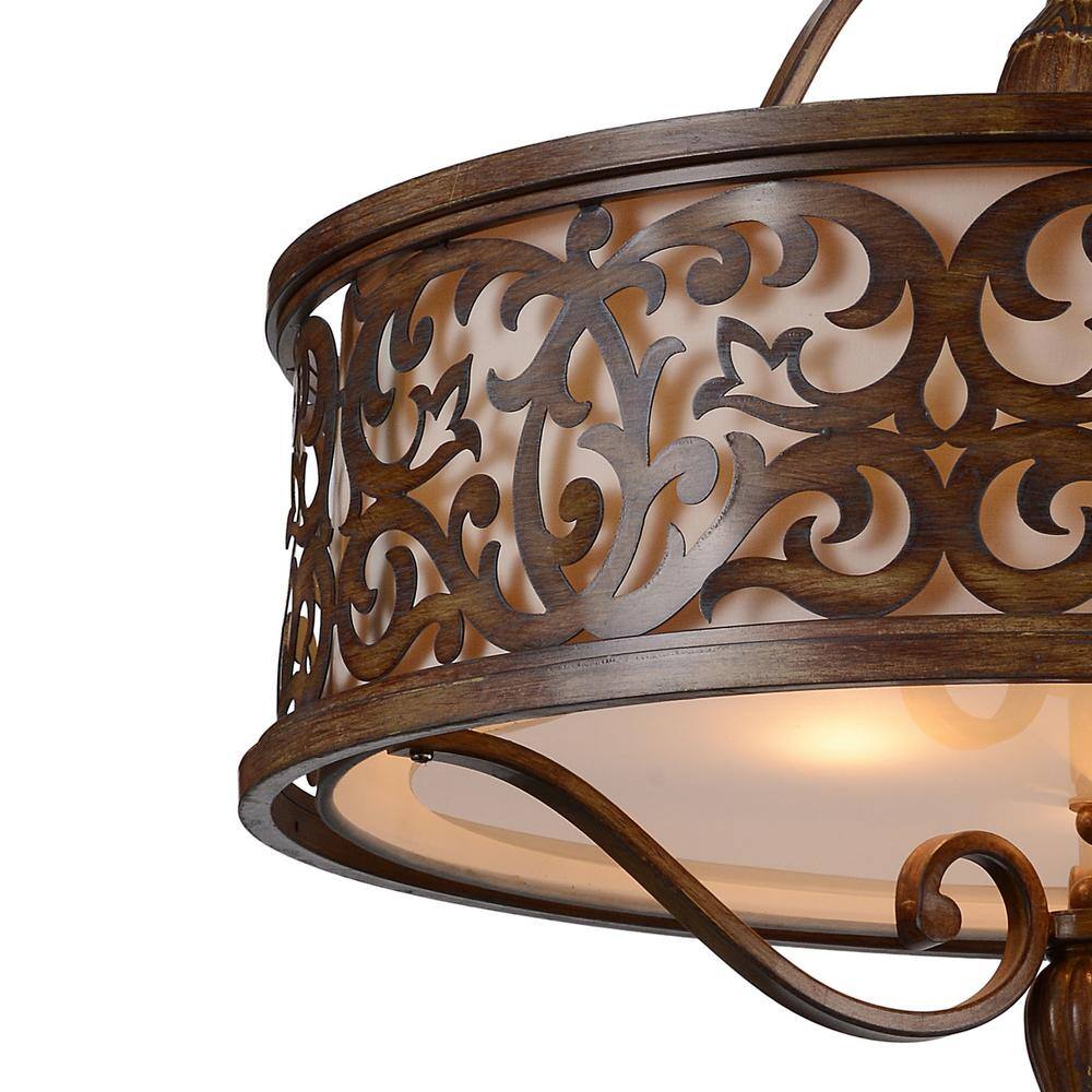 Mini Nicole 21" Drum Shade Chandelier in Brushed Chocolate