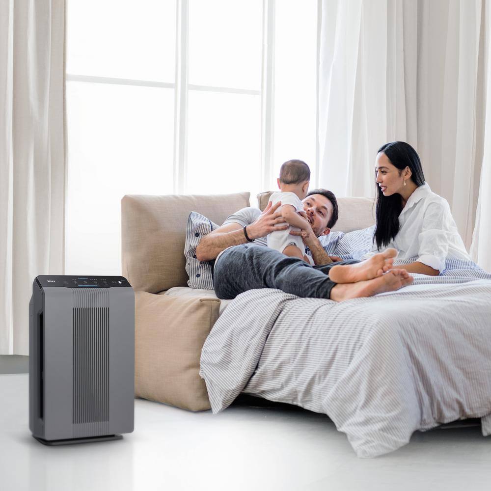 Winix Gray Tower Air Purifier with True HEPA and Carbon Filter