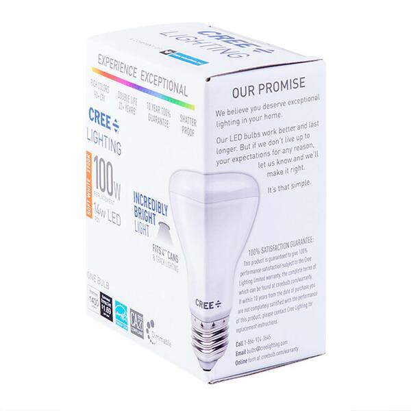 Cree 100-Watt Equivalent R20 High Brightness Dimmable Exceptional Light Quality LED Flood Light Bulb Daylight