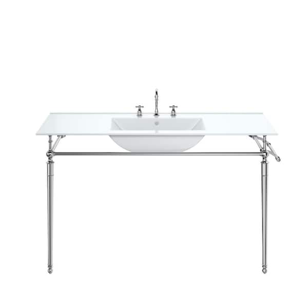 James Martin Vanities Westley Porcelain Console Sink Basin and Leg Combo with Chrome