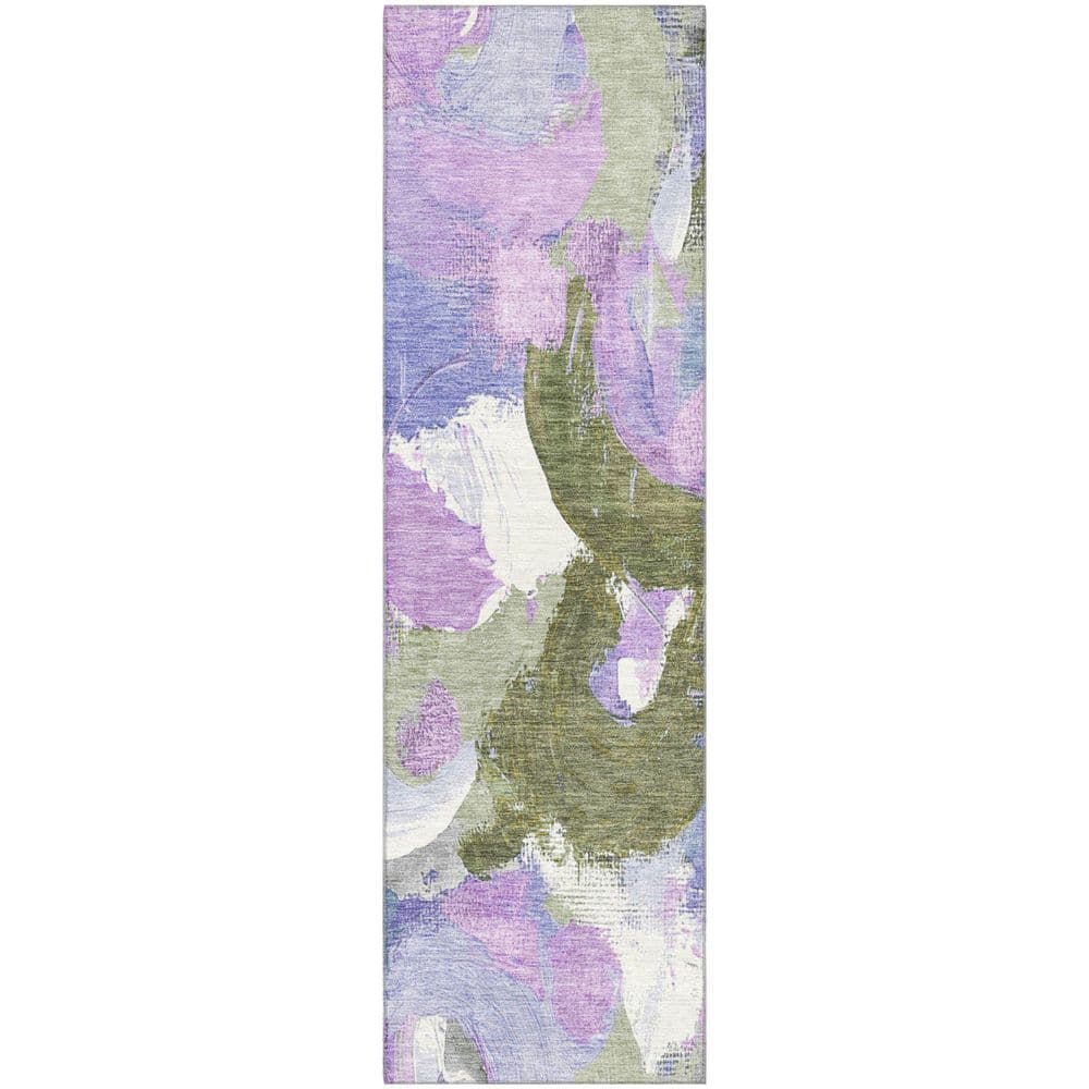 Mayfield Premium Machine Washable Abstract AMF1965 Lavender 2 ft. x 7 ft. Runner Rug price history on PriceWatchPro