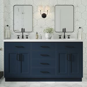 Hepburn 66 in. W x 21.5 in. D x 34.5 in. H Double Sinks Freestanding Bath Vanity Cabinet without Top in Midnight Blue