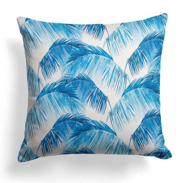 The Cabana Stripe Palms Pillow, Blue